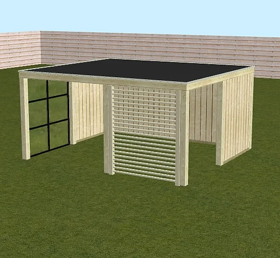 Overkapping 'Nerida' - Vuren steigerhout - 4,3 x 3,8 m
