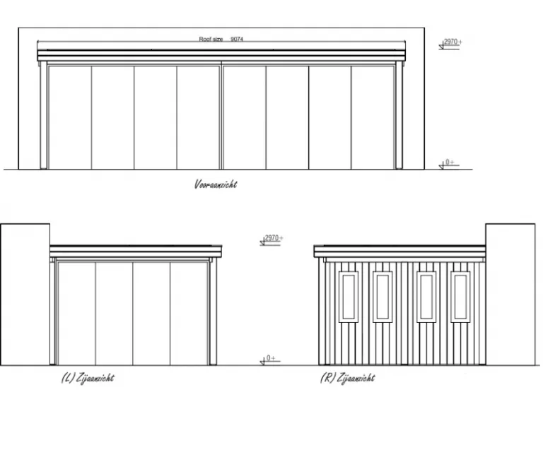 Aanbouw Veranda - Siberische Lariks - 9 x 4 m