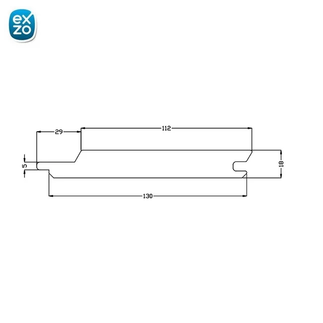 Thermowood planchet Finno - 1,8 cm dik - zwart