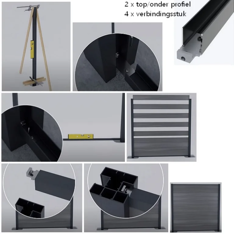 Top of onderprofiel Composiet plankenscherm