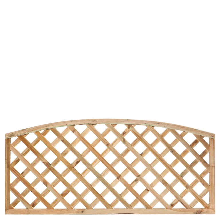 Trellis scherm diagonaal met boog - Grenen