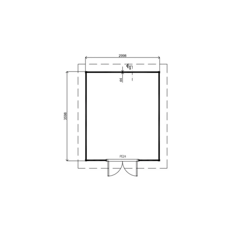 Tuinhuis 'Albert' - Vuren - 3 x 3,6 m