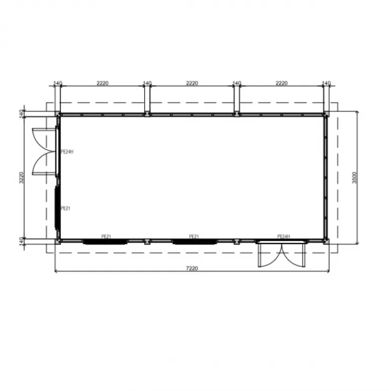 Tuinhuis 'Josse' - Vuren - 7,2 x 3,5 m
