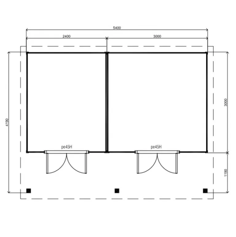 Tuinhuis met overkapping 'Levi' - Vuren - 5,4 x 4,2 m