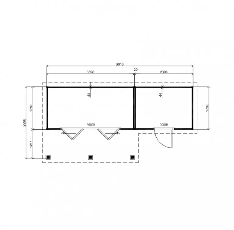 Tuinhuis met overkapping 'Liam' - Vuren - 6 x 3 m