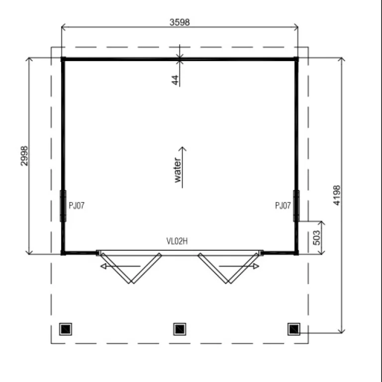 Tuinhuis met overkapping 'Sem' - Vuren - 3,6 x 4,2 m