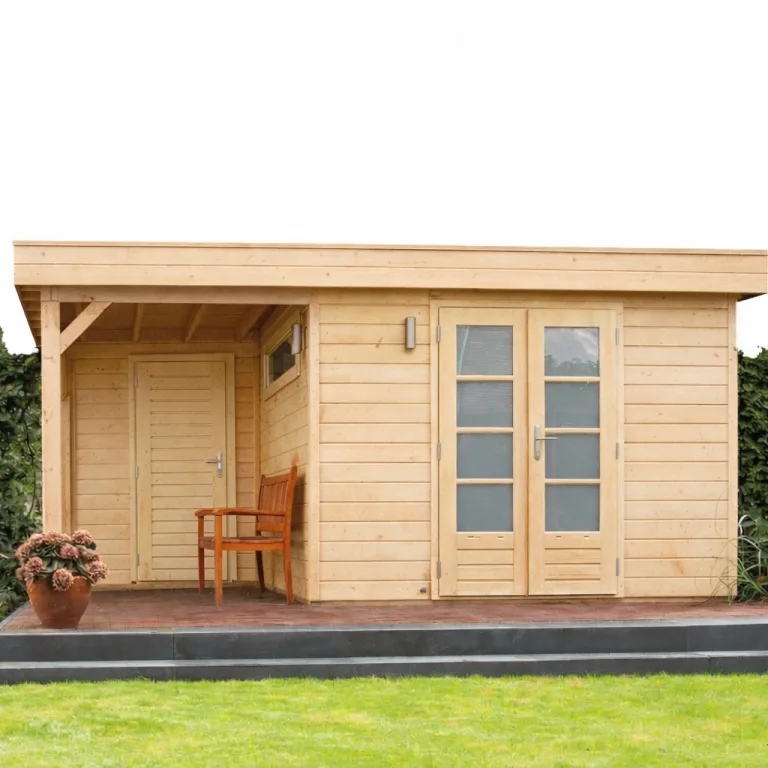 Tuinhuis met overkapping 'Daan' - Vuren - 4,8 x 3 m