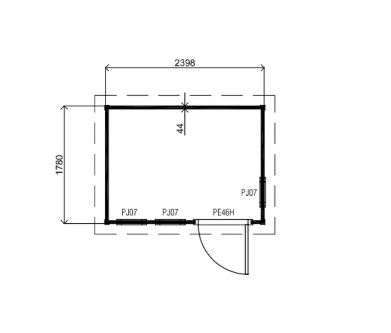 Tuinkantoor 'Boet' - Vuren - 2,4 x 1,8 m