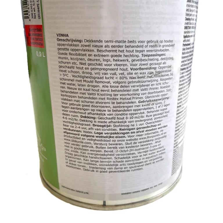 Dekkende zwarte semi-matte beits