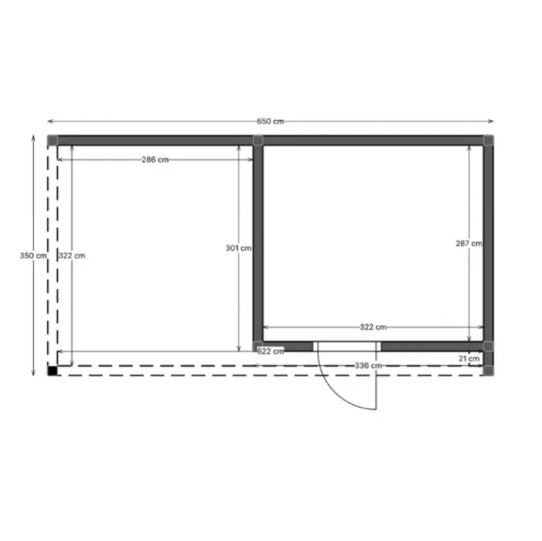 Gebinte met overkapping - 3,5 x 6,5 m