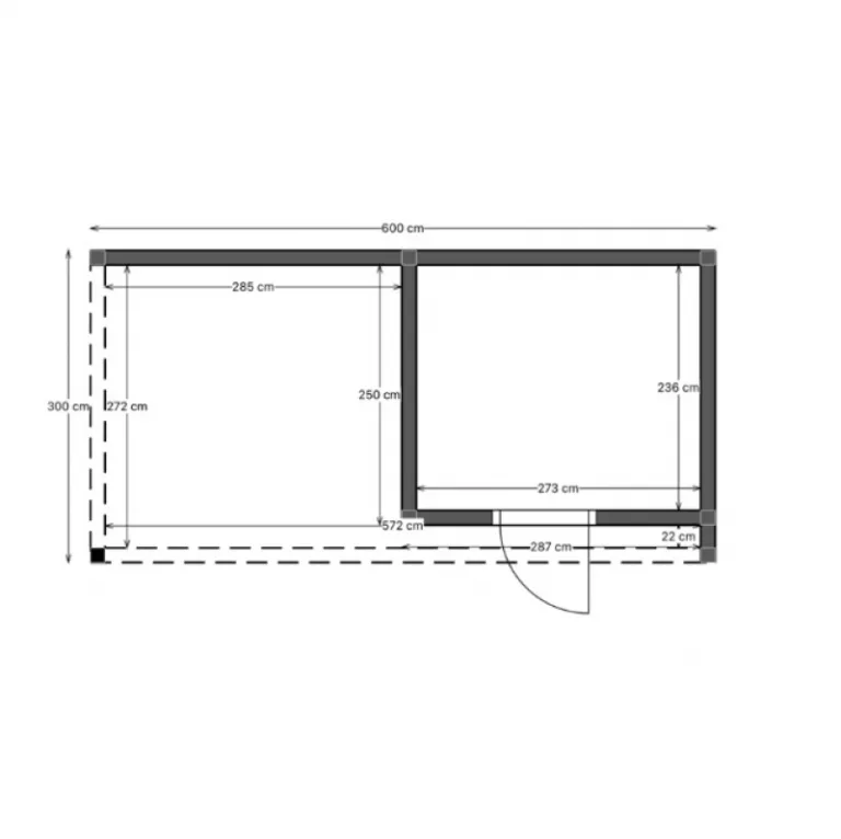 Gebinte met overkapping - 6 x 3 m