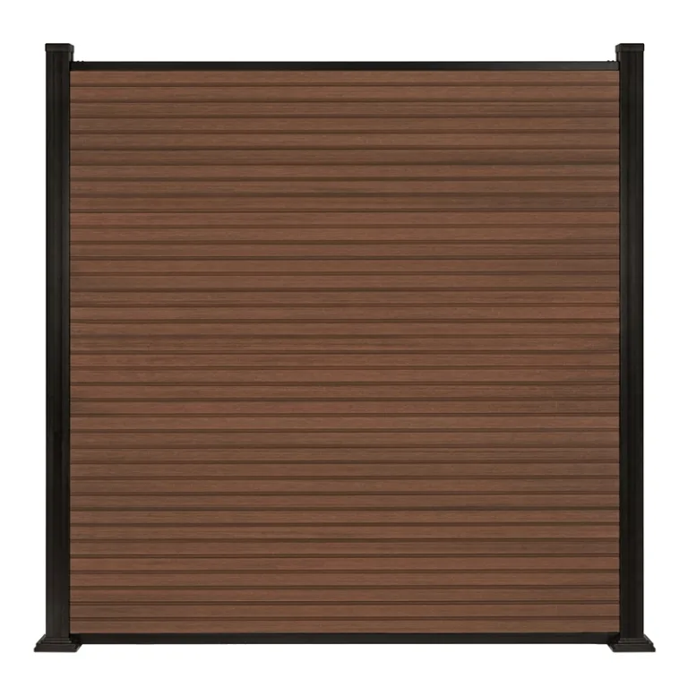 Composiet Plankenscherm 'Modern Triple L' - Teak