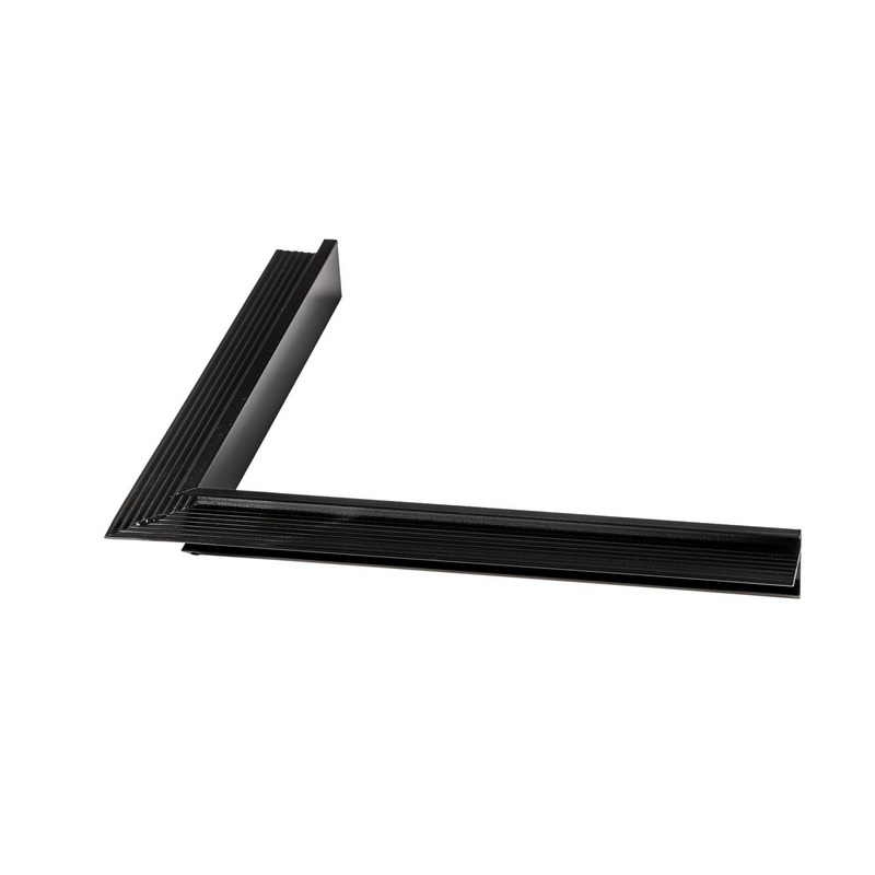 Aluminium daktrim binnenhoek - Zwart