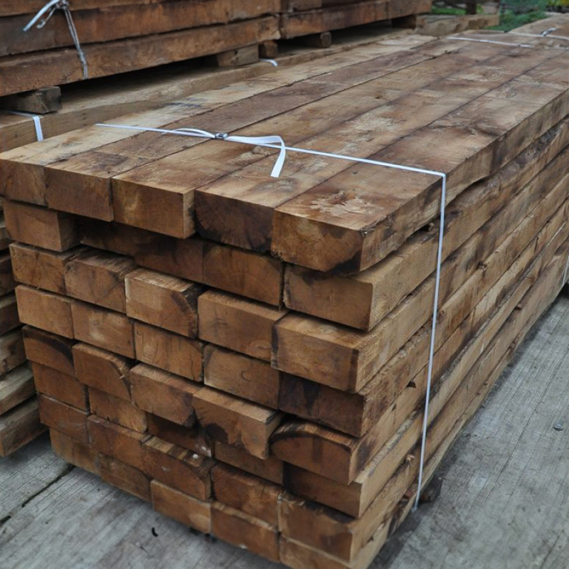 Eiken balken rechthoekig - fijnbezaagd - 10 x 20 cm