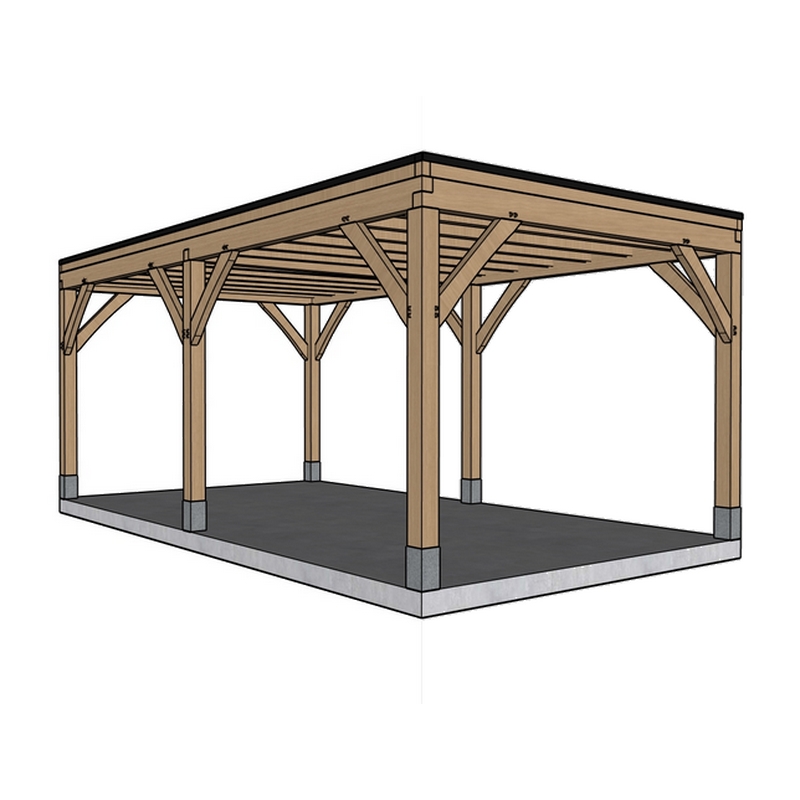 Carport 'Cahors' - Eik - 3,3 x 6 m