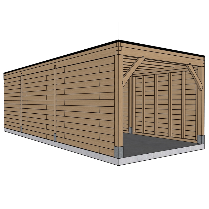 Carport/Berging 'Ussel' - 3,3 x 8,24 m