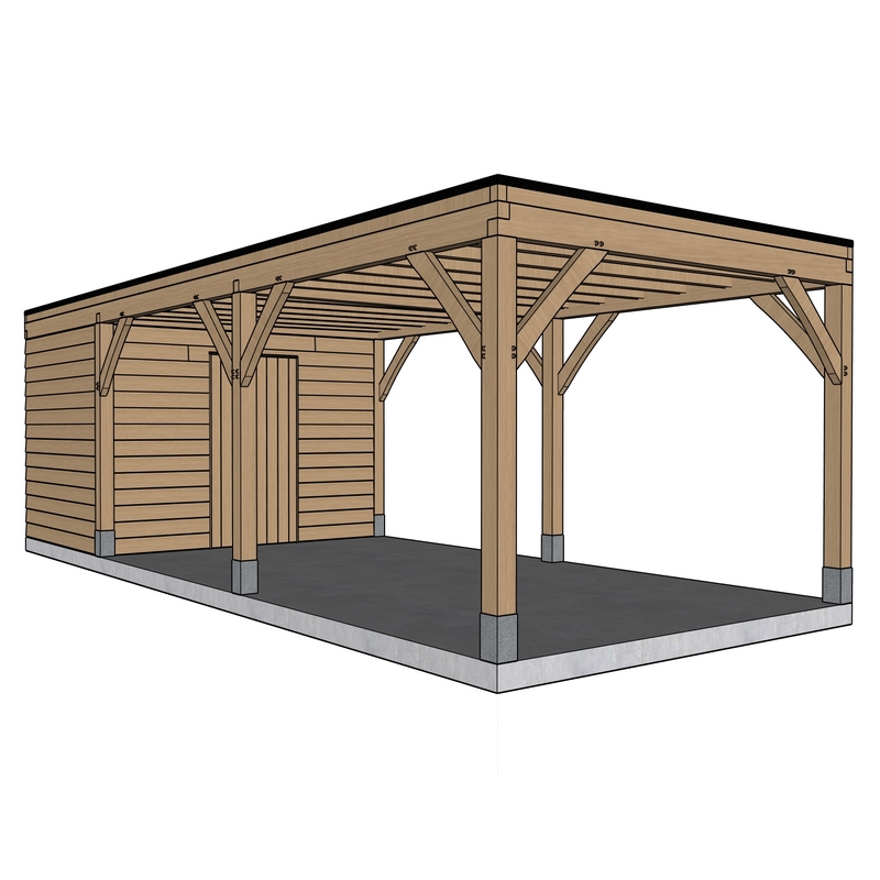 Carport/Berging 'Uzech' - 3,3 x 8,24 m