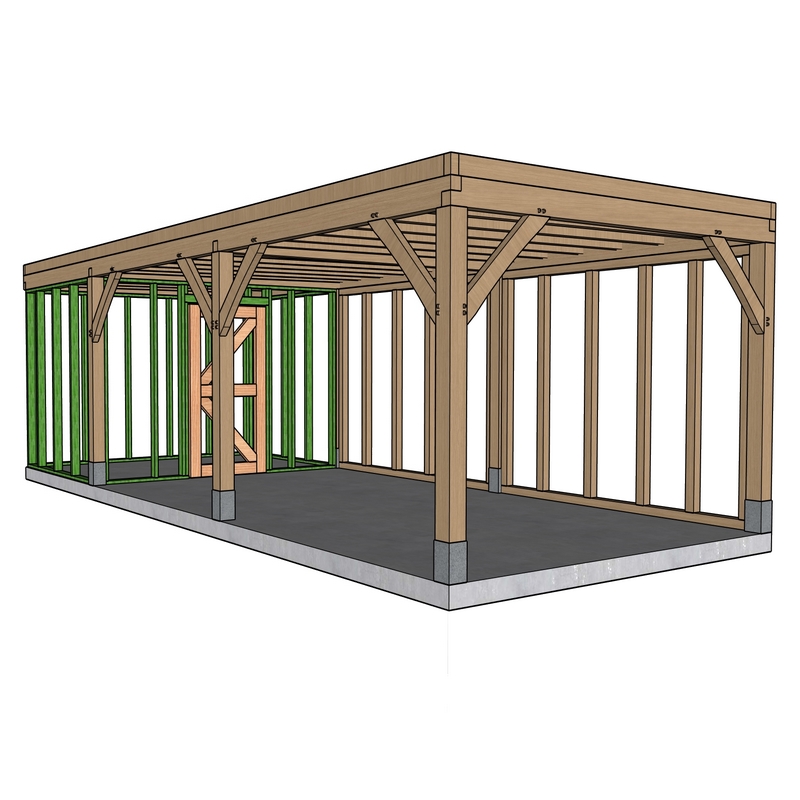 Gebinte met overkapping 'Catus' - 3,3 x 8,24 m