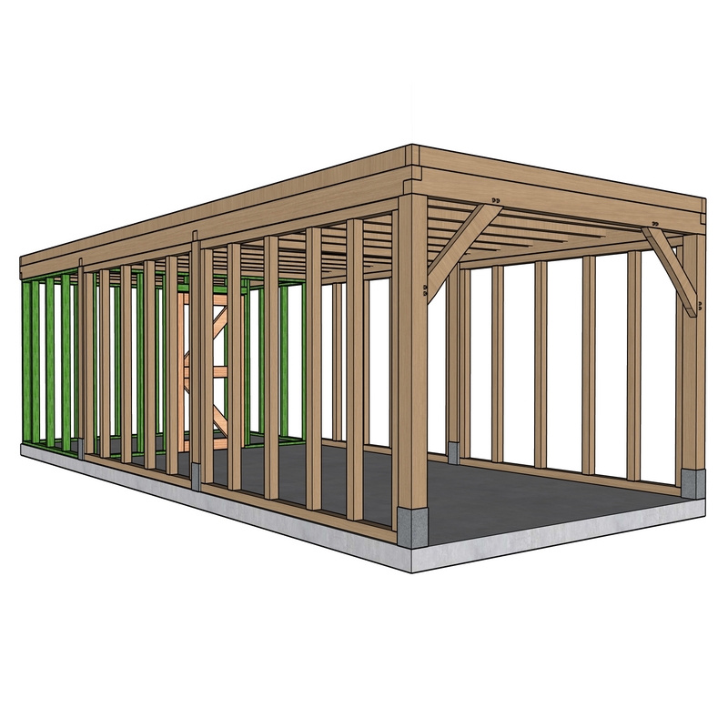 Gebinte met overkapping 'Ussel' - 3,3 x 8,24 m