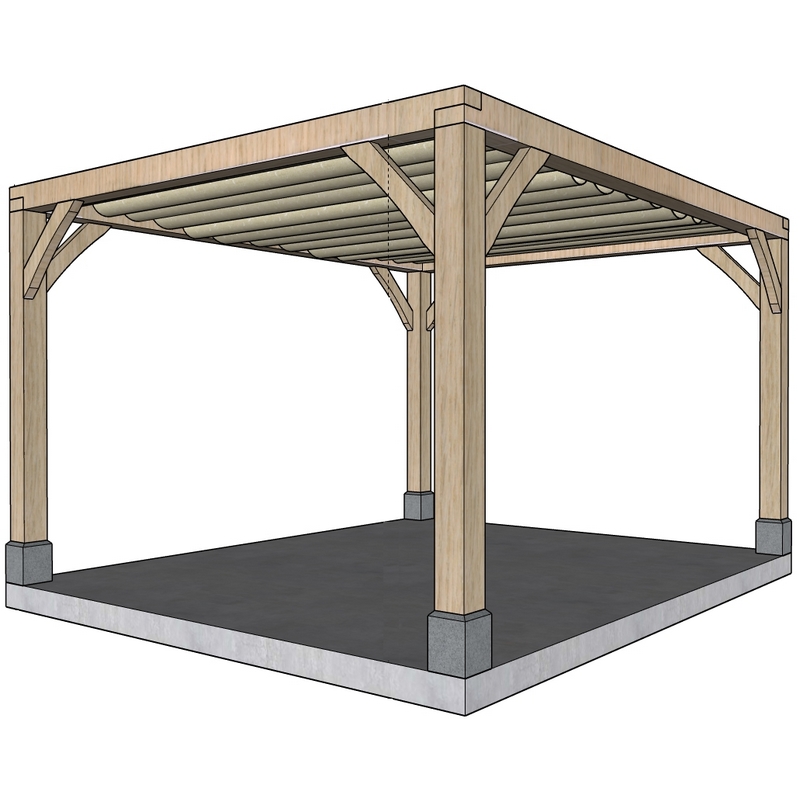 Eiken pergola ‘Bohème’ - 3,4 x 3,6m