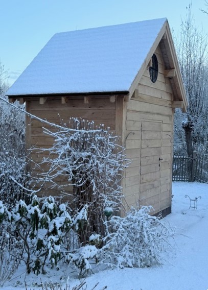 Winterkoning 2026 / Michel uit Destelbergen / Tuinhuis met eiken sidings