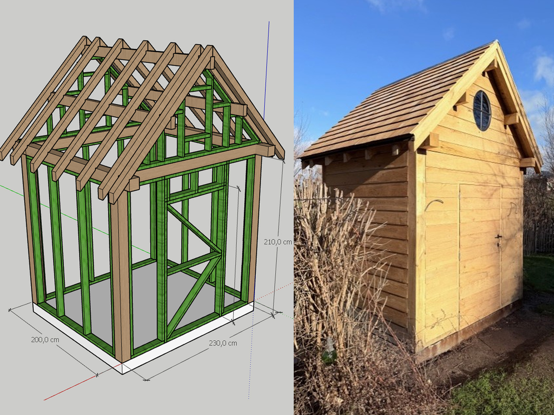 Winterkoning 2026 / Michel uit Destelbergen / Tuinhuis met eiken sidings