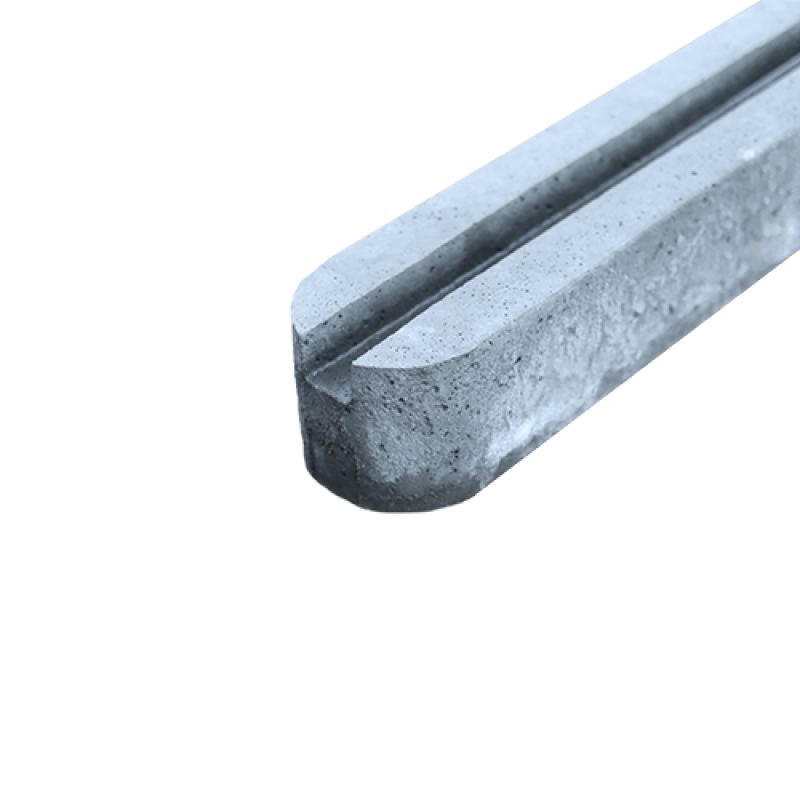 Gleufpaal Beton-grijs - Afgerond - 30 mm