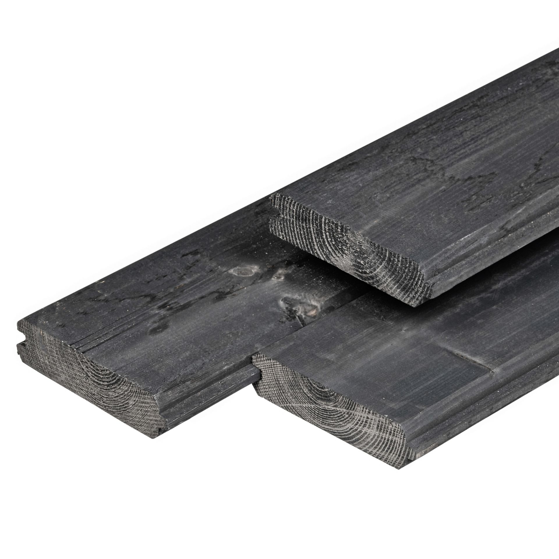Zwart geïmpregneerd grenen blokhutplank - 11 cm breed