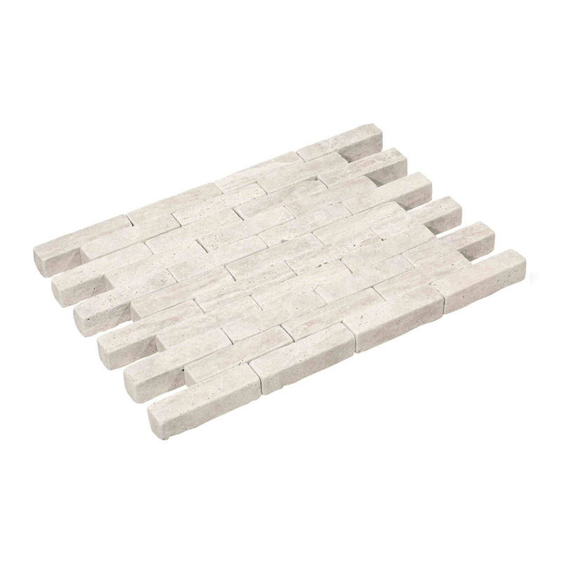 Travertin Ivory Cream - Klinker waalformaat - 20 x 5 cm