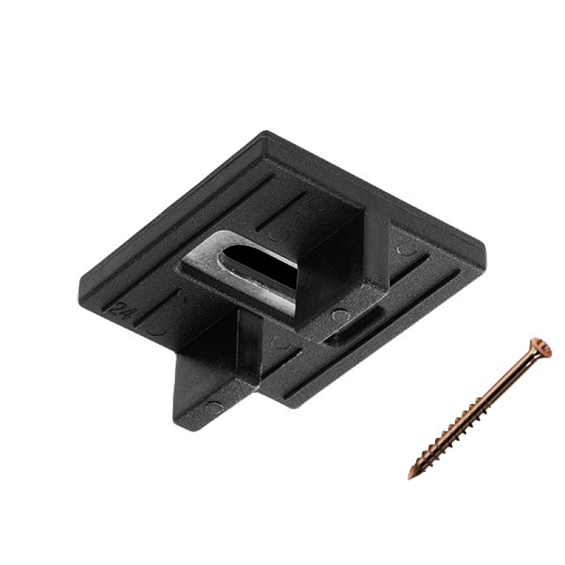 Hardwood clips zwart - incl. schroeven