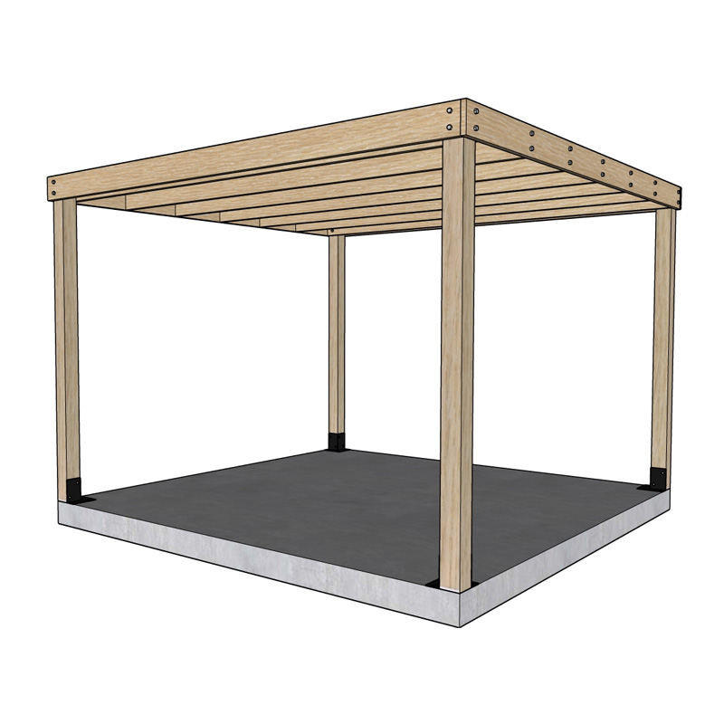 Eiken pergola ‘Syrah’ - 3 x 3 m