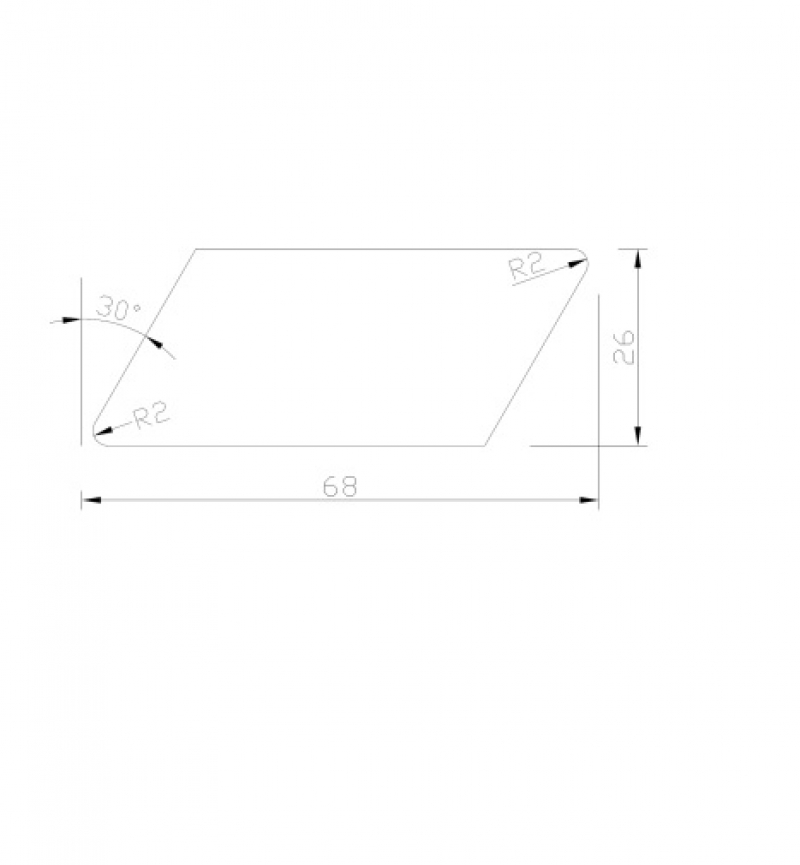 Thermowood parallellogram - 2,6 cm dik
