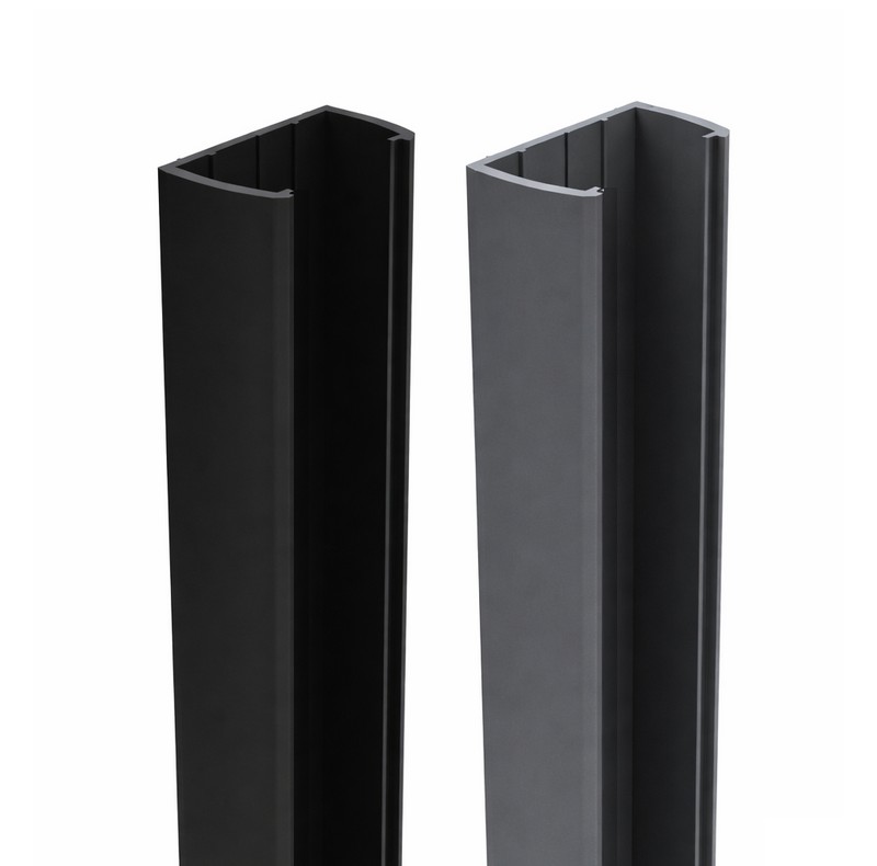 Aluminium muurprofiel 'Fiberdeck' - Antra/zwart