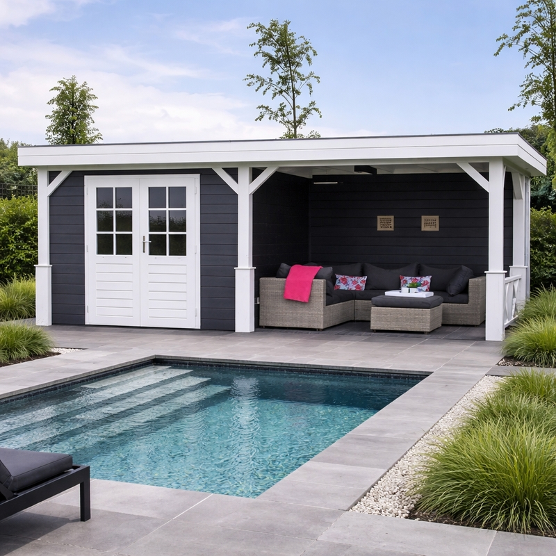 Poolhouse 'Green Leaf' - Vuren - 5,8 x 3 m