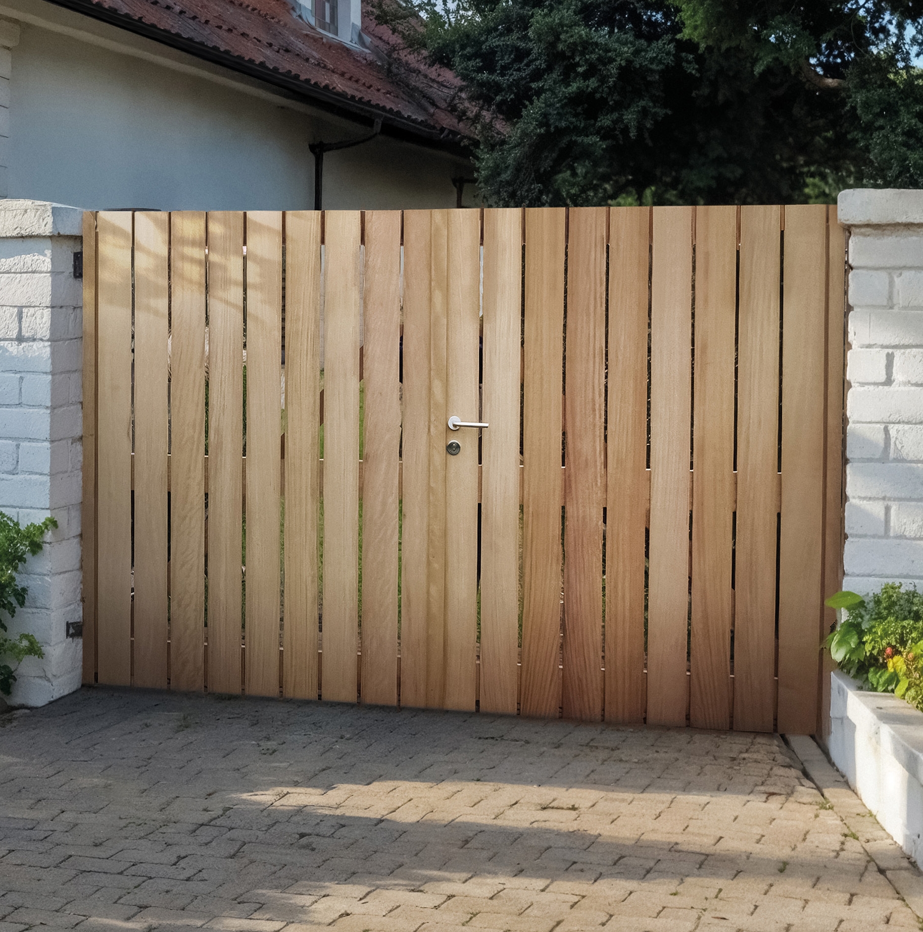 Draaipoort 'Winston' - Iroko/Padouk