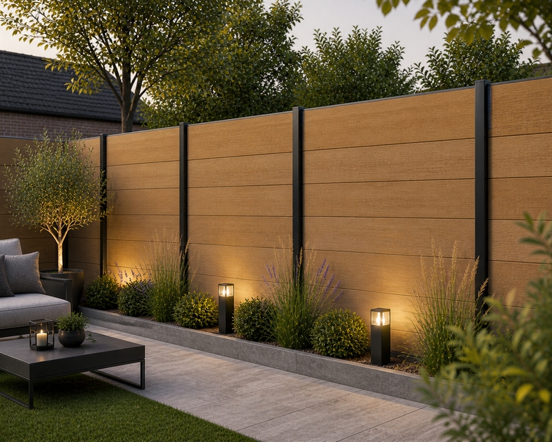 Composiet Plankenscherm 'Premium XL' - Teak
