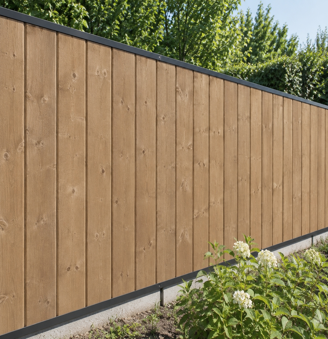 Tuinwand Thermowood - Effen verticaal 2 cm