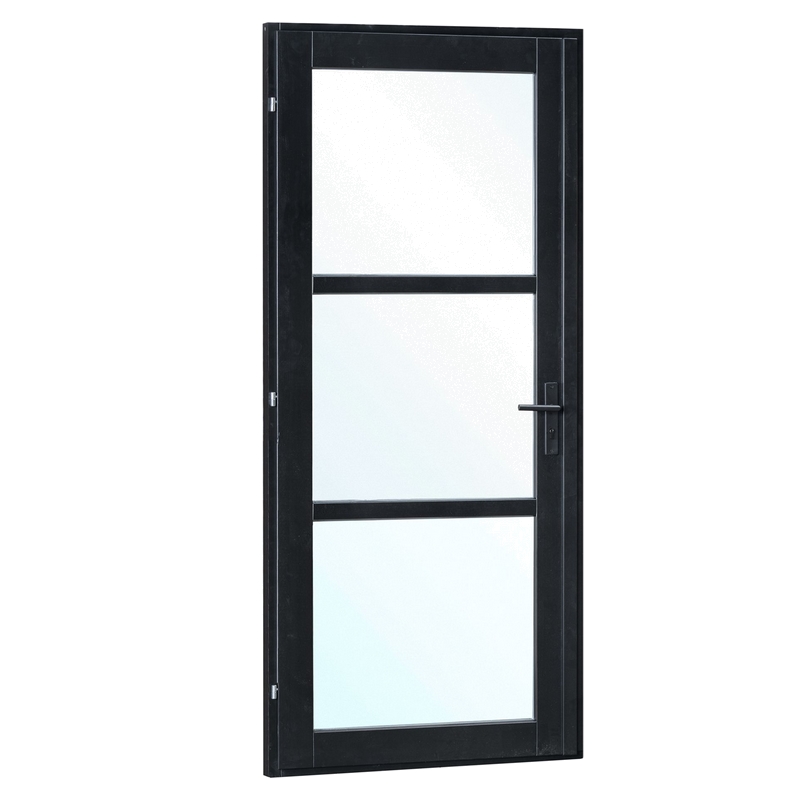 Vuren Steellook enkele Deur zwart gespoten