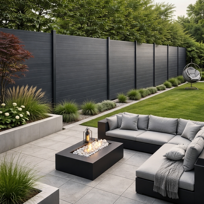 Composiet Plankenscherm 'Premium' - Anthracite black